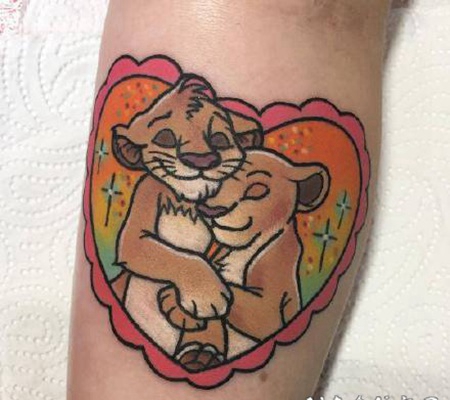 很可爱的心形卡通小图纹身作品