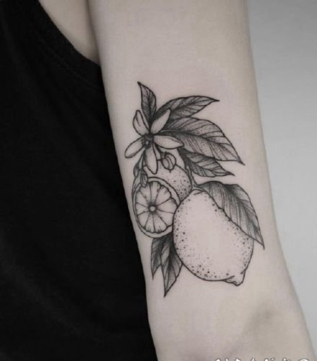 柠檬纹身 水果柠檬的主题纹身图片