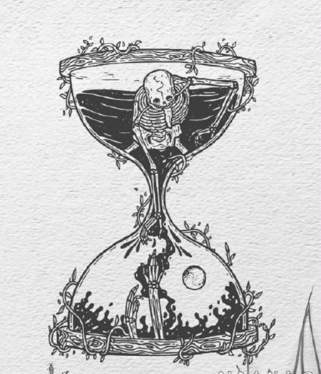 沙漏图案纹身 象征时间流逝的沙漏纹身图案