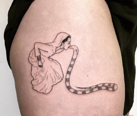 异域风情简约个性线图纹身欣赏