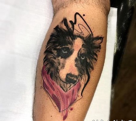 包臂水墨纹身 暗水彩风格的包臂纹身图片