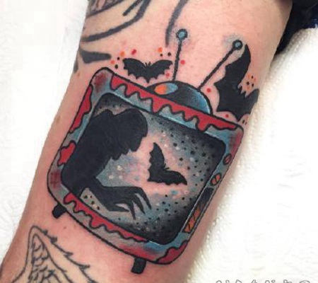 小卡通纹身 newschool彩色的卡通小可爱纹身图片