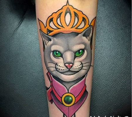 猫的纹身图案 慵懒而又机灵的动物猫纹身图案