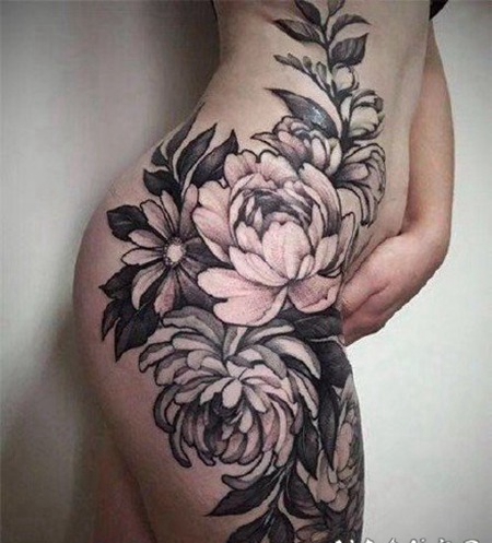 性感大腿纹身 女性大腿部性感的纹身作品