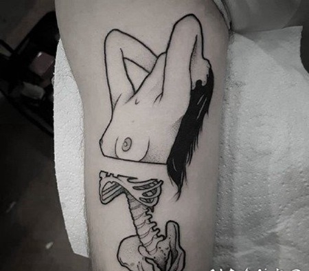 骨骼纹身 最适合医学生纹的人体构造骨骼纹身图片