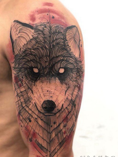 水墨设计纹身 很好看的水墨风格设计感纹身图案