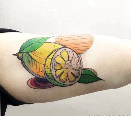 柠檬的纹身 关于柠檬的主题纹身图片