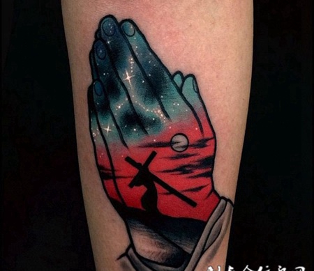 想像无边，腿部彩绘纹身