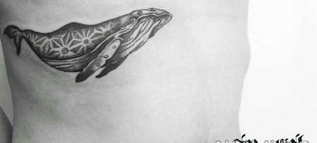 纹身鲸鱼 犹如海洋孤岛的鲸鱼纹身图案
