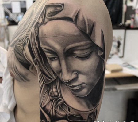 圣母纹身图 万古颂扬的圣母怜子纹身图案