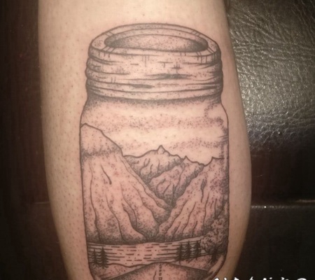 山水纹身图案 9组层峦叠嶂的山脉纹身图案