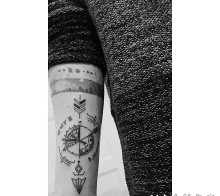 纹身指南针 技巧性十足指南针纹身图案
