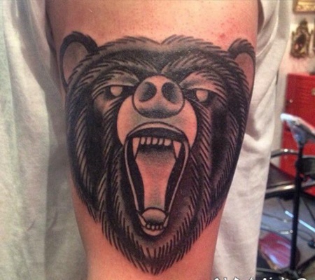 纹身熊图案 憨态可掬的狗熊纹身图案