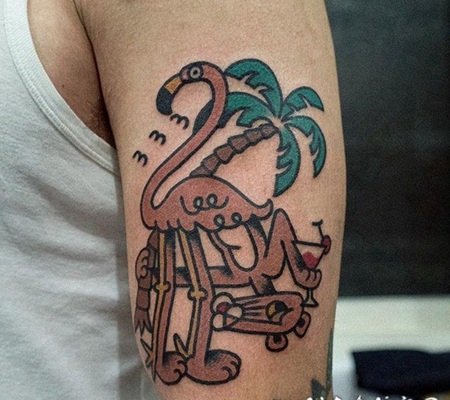 粉红豹纹身图案 少女心十足的粉红顽皮豹纹身图案