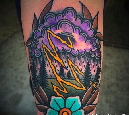 纹身闪电图案 个性非凡的创意闪电主题纹身图案
