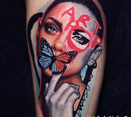 纹身小蝴蝶图案 适合女生的唯美蝴蝶纹身图案