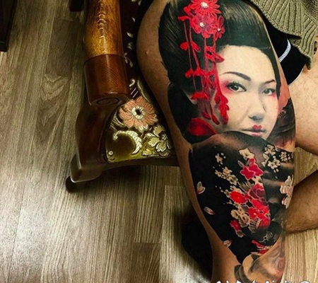 日本艺妓纹身图案 十分多彩的日本艺妓纹身图案