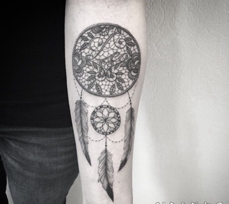捕梦网纹身图 具有梦幻色彩的捕梦网纹身图案