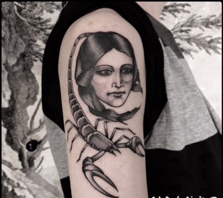 图腾纹身图案 黑灰色调动物及植物纹身的图案