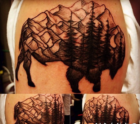 树林纹身图案 创意而又精彩的森林纹身图案