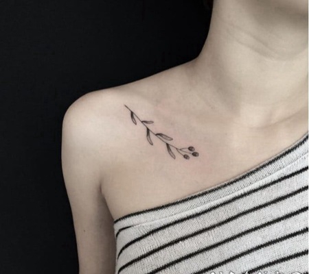 植物纹身图案 花朵与叶子的植物纹身图案图片