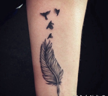 形态各异且活灵活现的鸟纹身图案