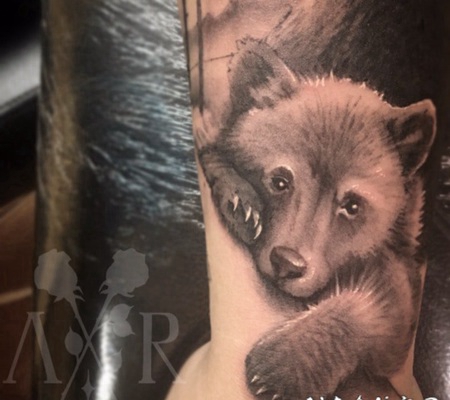 纹身熊图案 粗壮凶猛而又创意的熊纹身图案