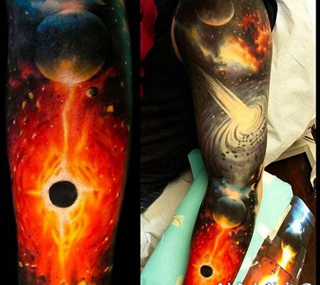 宇宙纹身图案 奇特各异的外星人等宇宙星空主题纹身图案