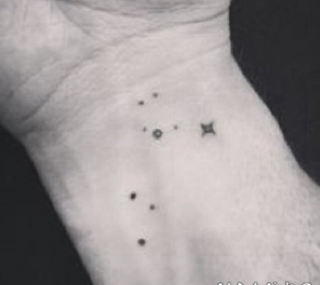星座简笔画纹身图案 简约纹身黑色的星座图形纹身图案