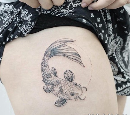 纹身鲤鱼 10组代表好运和吉祥的鲤鱼纹身图案