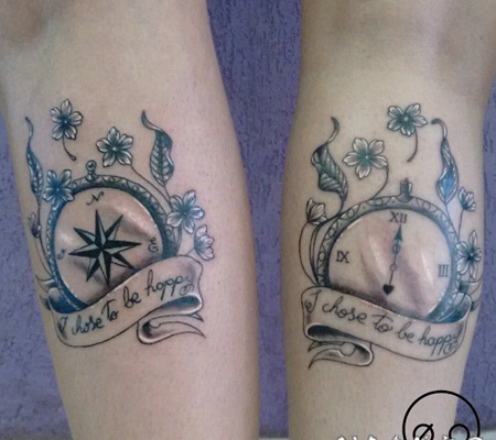 纹身指南针 指明方向的创意指南针纹身图案