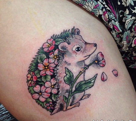 花朵纹身图案 创意的向日葵等小花朵纹身图案