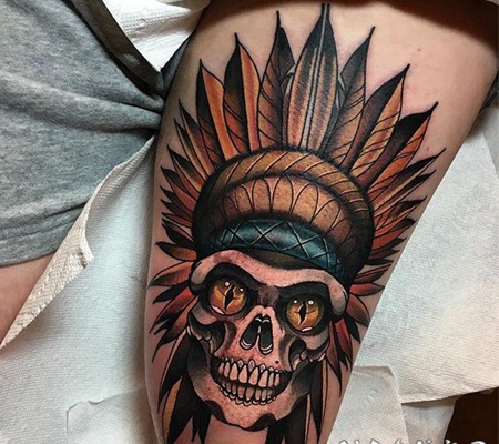 纹身骷髅 奇趣而又恐怖的骷髅纹身图案