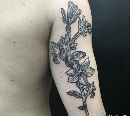 黑灰纹身风格 各部位铅笔素描等黑灰时尚纹身图案