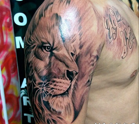 狮子 纹身图案 霸气侧漏的狮子纹身图案
