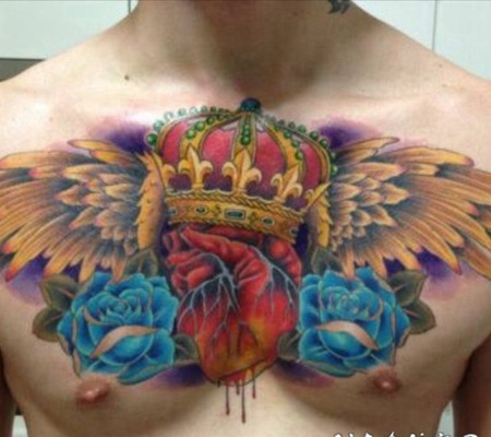 玫瑰纹身图 艳丽动人而又色彩鲜艳的玫瑰纹身图案