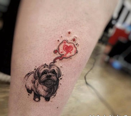 小狗纹身图案 身体各部位的小狗纹身图案图片