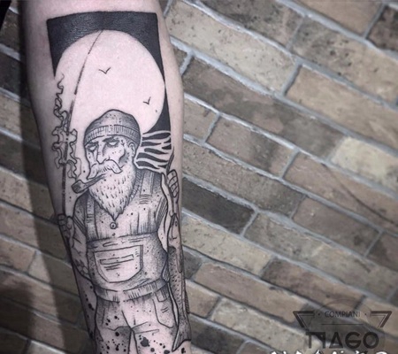 纹身人物图片 奇趣的胡子人物纹身图案