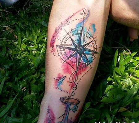 水彩纹身图片 适合女生绚丽而又唯美的水彩纹身图案