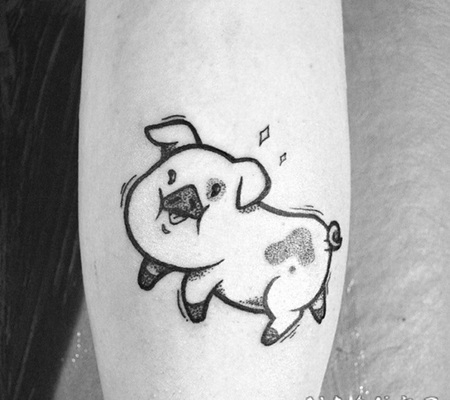 小猪纹身图案 呆萌可爱的小猪纹身图案