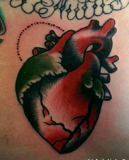 心脏主题的纹身图案作品