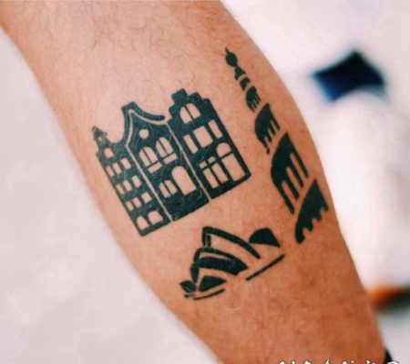 建筑物纹身 美轮美奂的建筑纹身图案