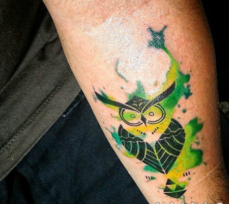 纹身猫头鹰 宛如黑夜精灵的猫头鹰纹身图案