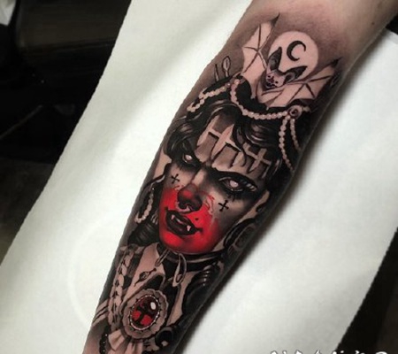 欧美的包小臂写实纹身作品