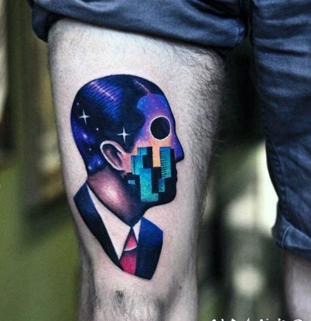 炫酷小纹身 风格炫酷的彩色时尚小纹身图案