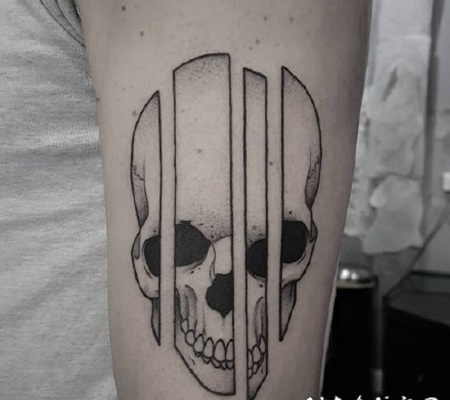 骷髅头主题的骷髅纹身作品图