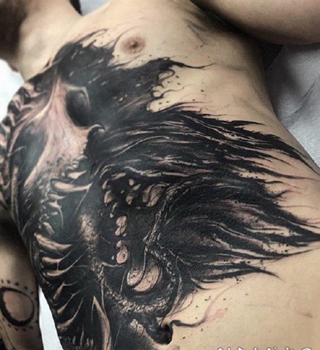 帅气的大暗黑字体纹身图片