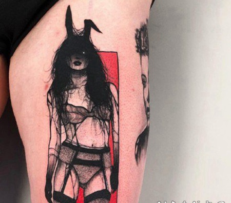 暗黑系的sm女郎纹身作品欣赏