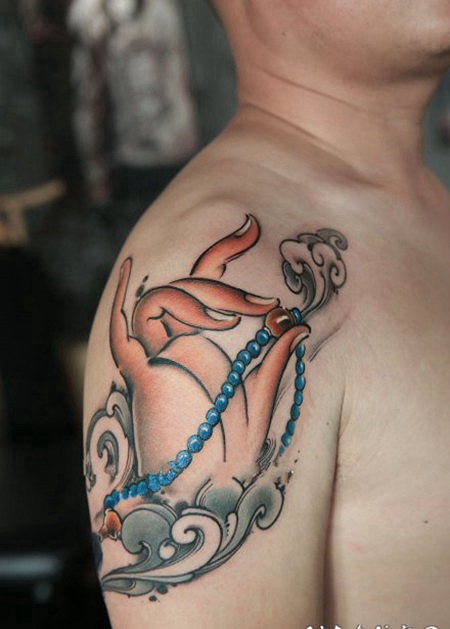 好看的中国风水墨纹身作品图片