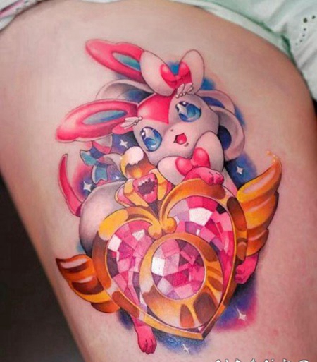 荧光芭比粉色的纹身图片欣赏